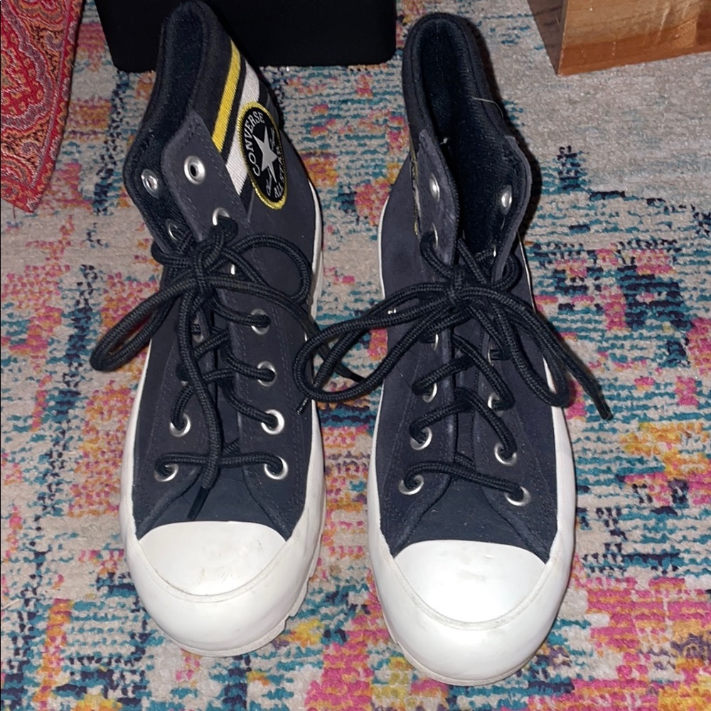 Converse Black and Yellow High-Top Sneakers